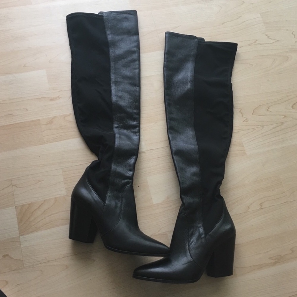 Over the knee black heeled Vince Camuto boots